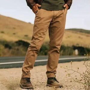 Taylor Stitch Democratic Slim Fit Chino Trousers Khaki Academia Preppy-34x36